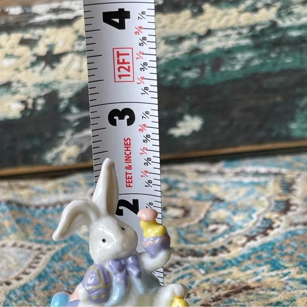 Midwest of Cannon Falls Easter Bunny Eggs Porcelain Hinged Trinket Box